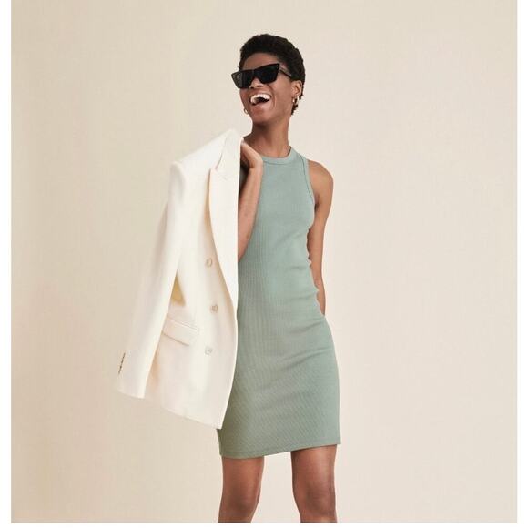 Soldout.NYC Green Ribbed Tank Dress Size L - Picture 1 of 5